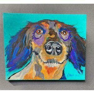 Dog Picture Art Signed R. Mayer 2012 Painting